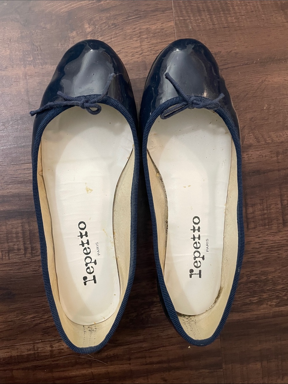 Repetto Navy Patent Leather Ballet Flats size 36